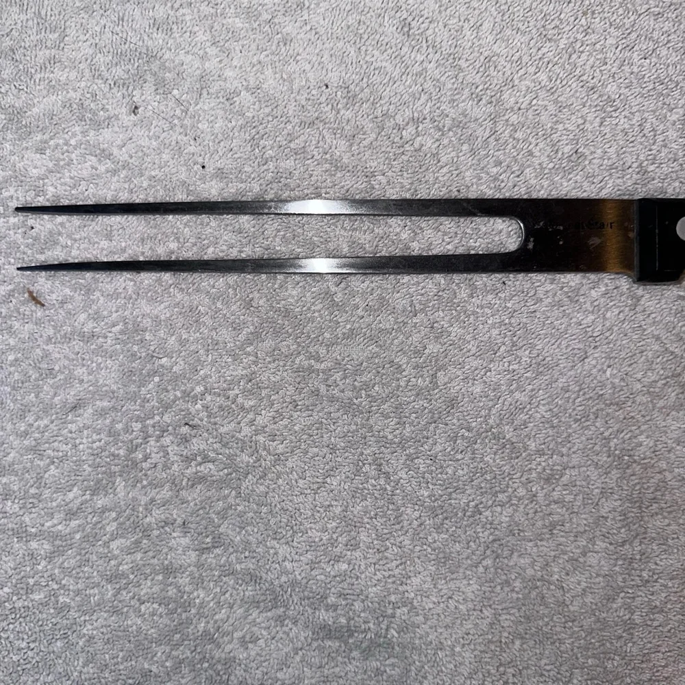 Vintage Stainless Meat Serving 2 Prong Fork Made In Taiwan MCM Retro